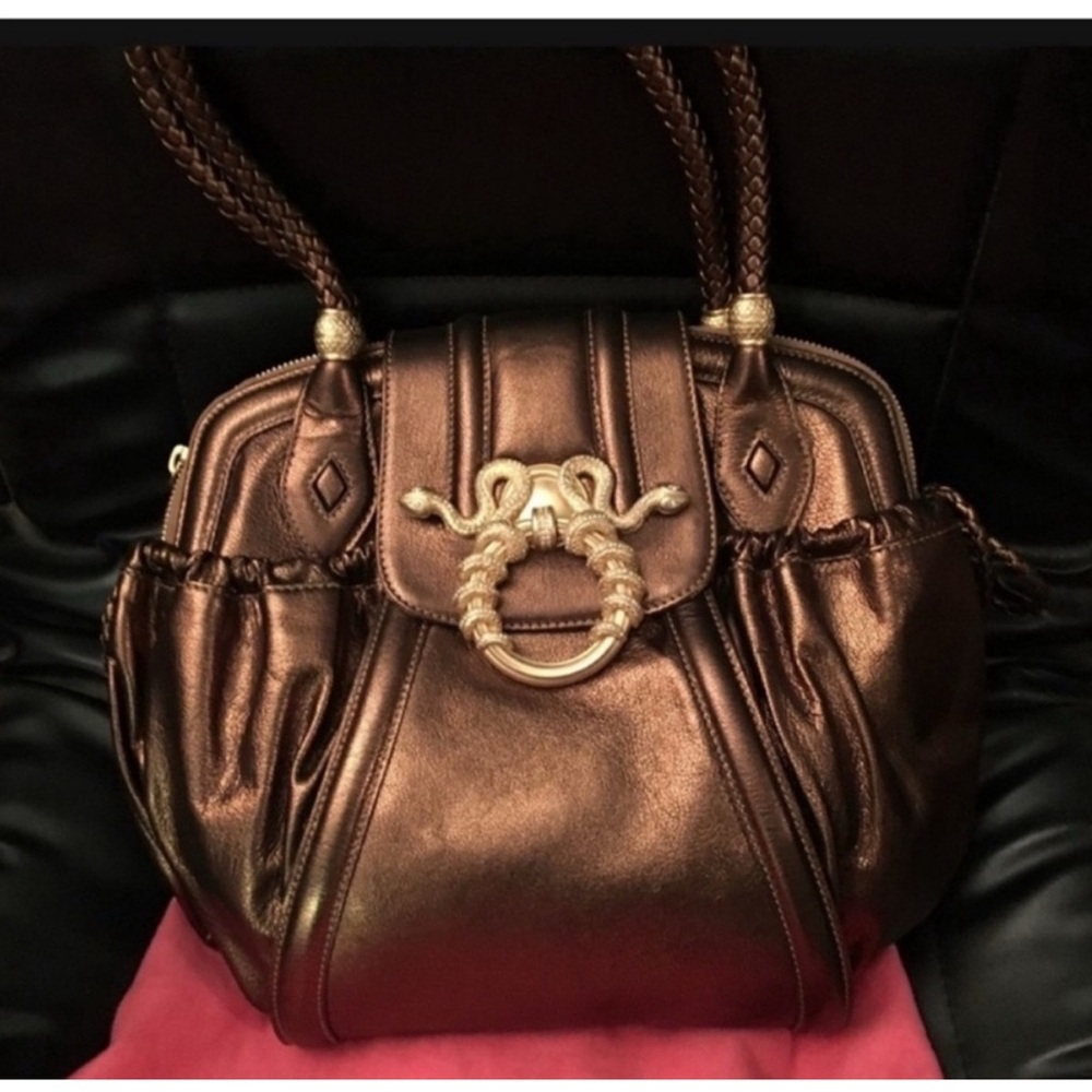 Judith Leiber Medusa Rhinestone Snake Metallic Bag R Zoe 2700$ Year Of Snake
